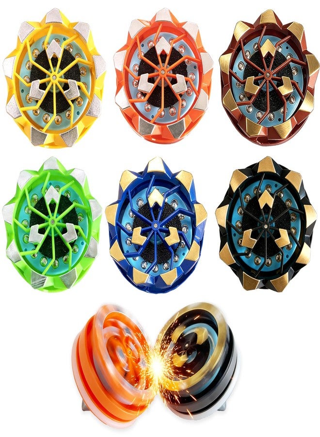 pegxtwu Fireworks Fingertip Gyro,Handheld Fireworks Gyroscope,Collision Sparks Light Up Spinning Top Toy,Creative Gyroscope Toy for Kids,Fidget Spinners for Adults, Cool Flashing Spinning Toys (6 PCS) - Image 1